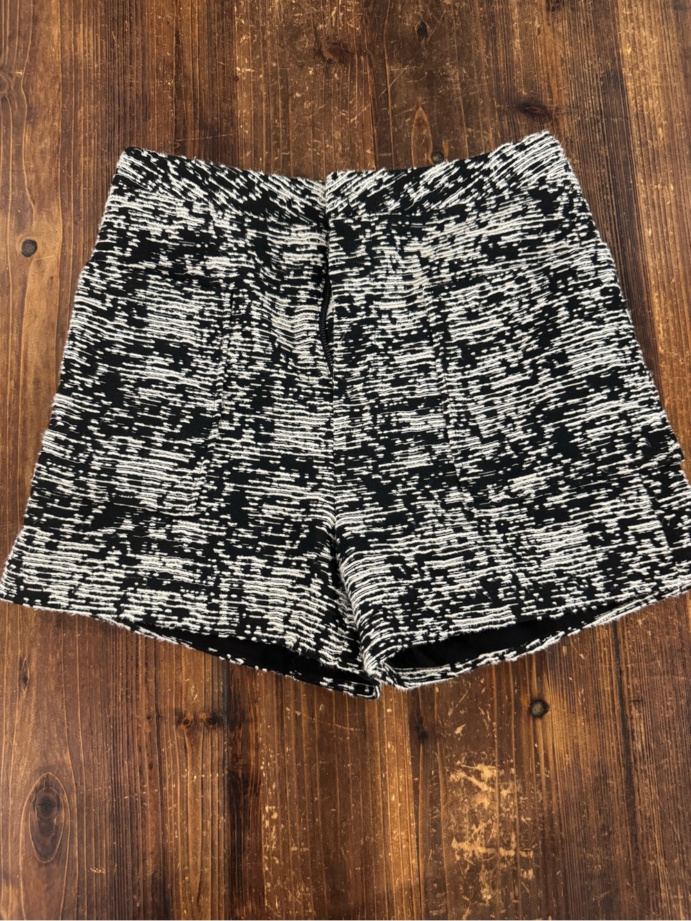 Forever 21 Black and White High-Rise Textured Shorts